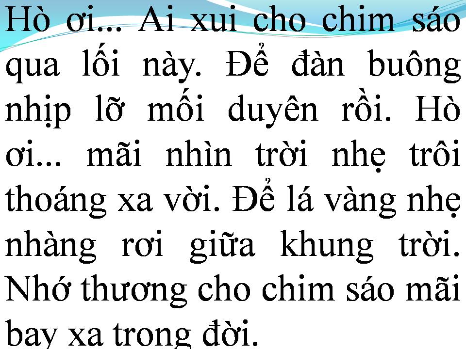 Lời bài hát CHƯA VƠI CÂU HÒ