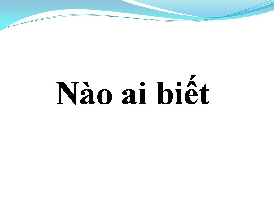 Lời bài hát NÀO AI BIẾT