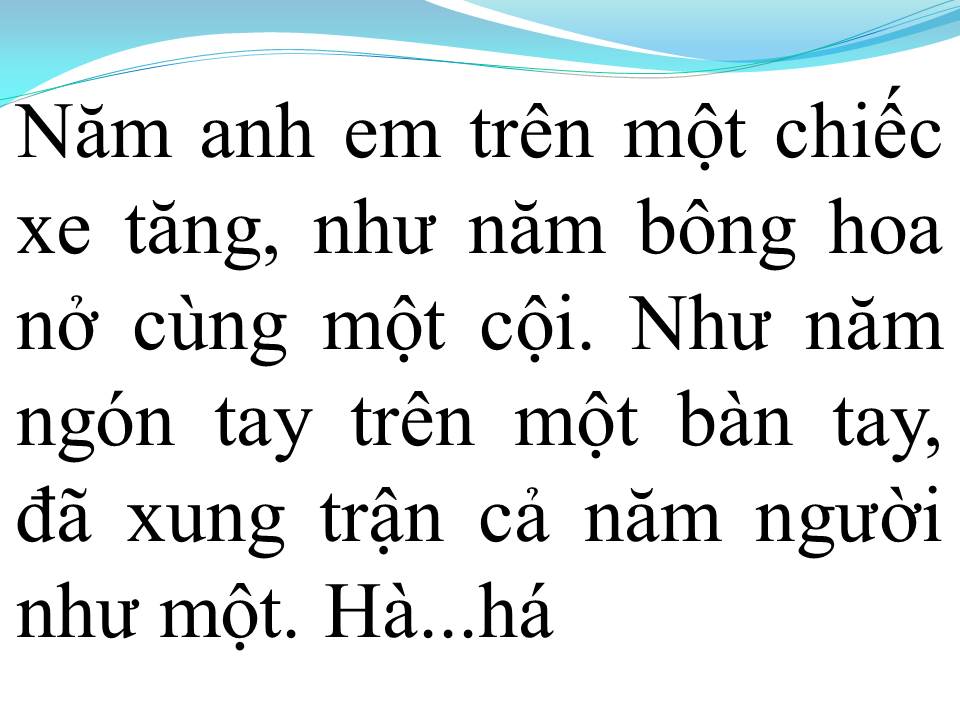Lời bài hát NĂM ANH EM TRÊN MỘT CHIẾC XE TĂNG