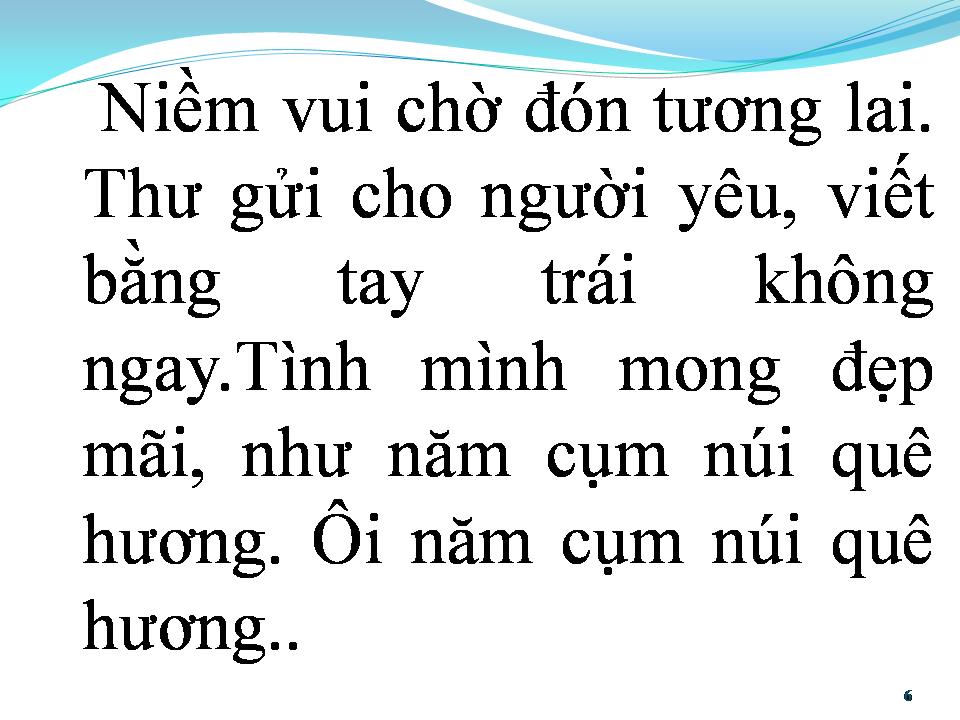 Lời bài hát NĂM CỤM NÚI QUÊ HƯƠNG