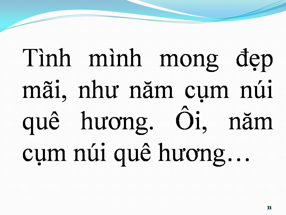 Lời bài hát NĂM CỤM NÚI QUÊ HƯƠNG