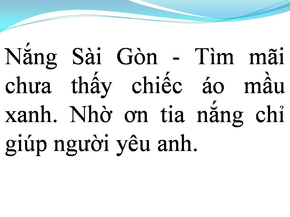 Lời bài hát NẮNG SÀI GÒN