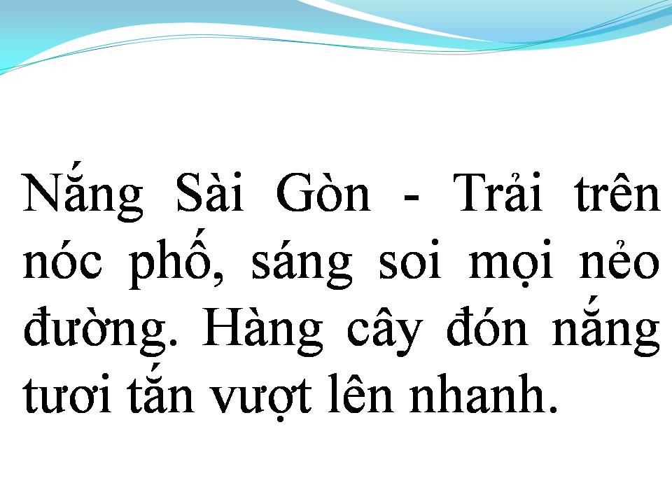 Lời bài hát NẮNG SÀI GÒN