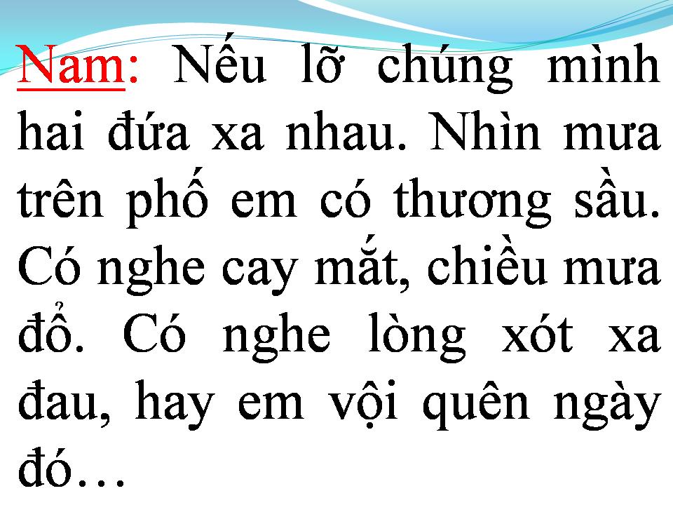 Lời bài hát NẾU CHÚNG MÌNH CÁCH TRỞ