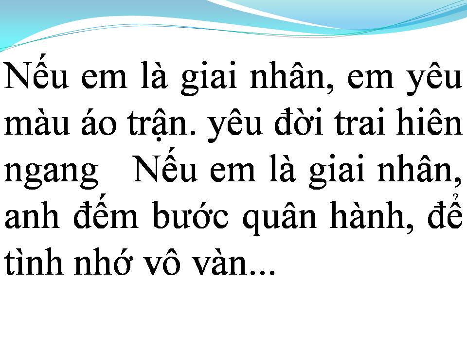 Lời bài hát NẾU EM LÀ GIAI NHÂN