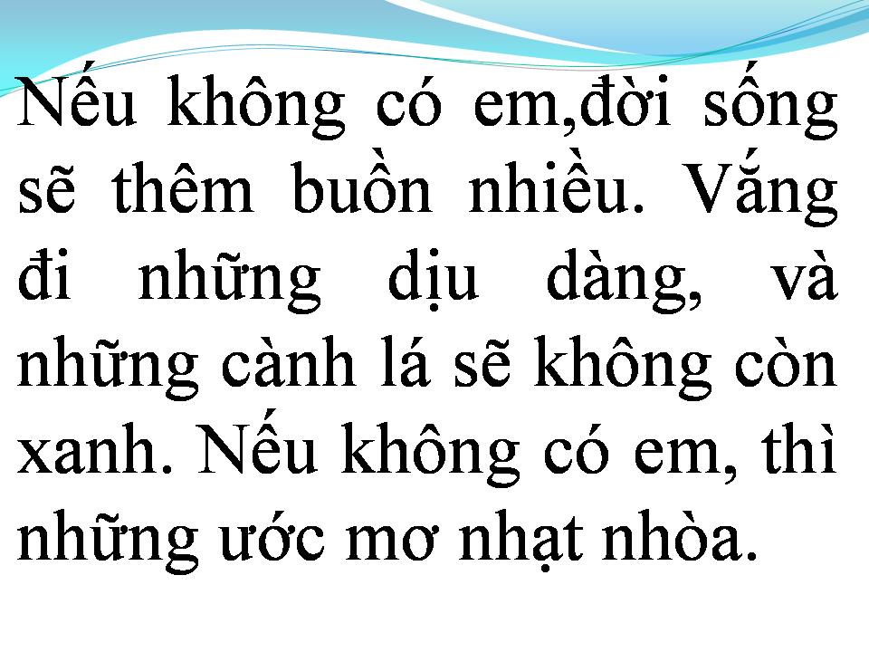 Lời bài hát NẾU KHÔNG CÓ EM