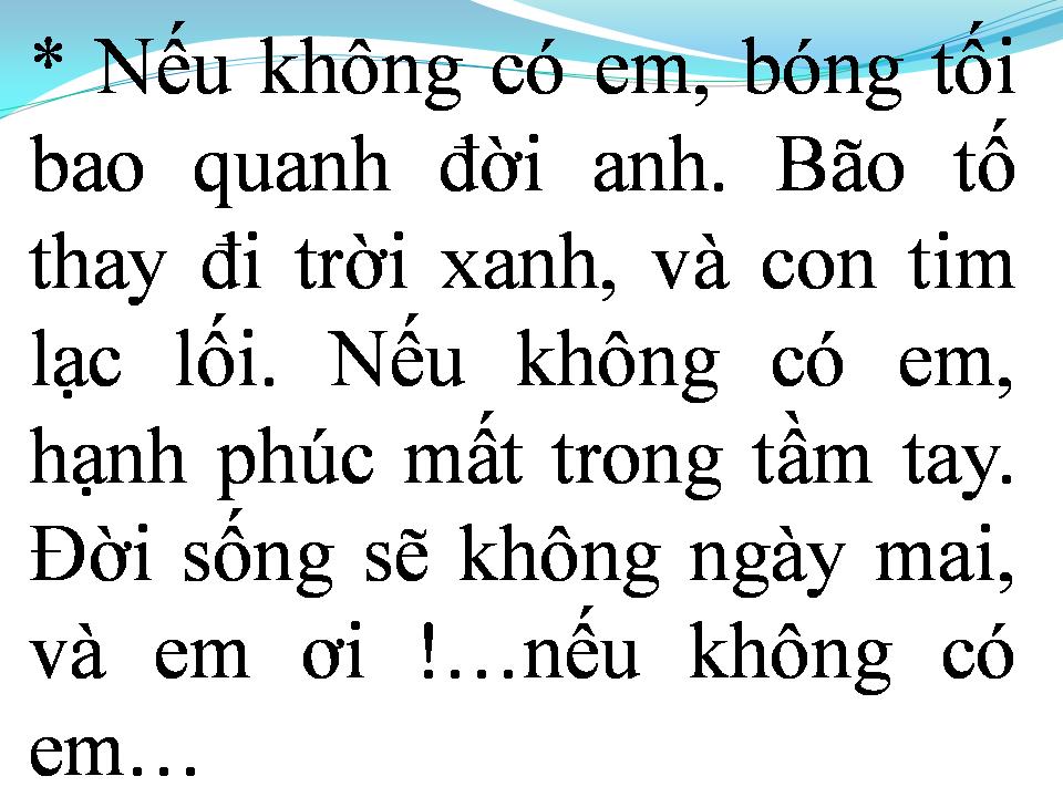 Lời bài hát NẾU KHÔNG CÓ EM