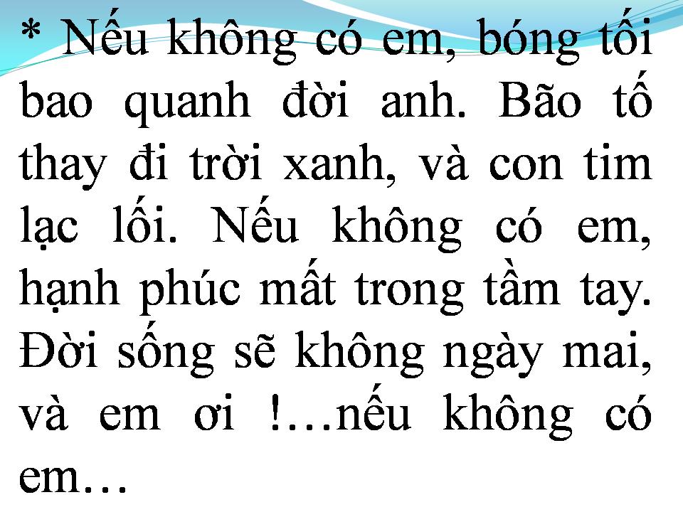 Lời bài hát NẾU KHÔNG CÓ EM