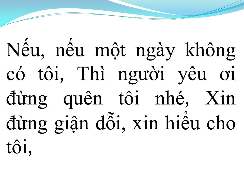 Lời bài hát NẾU MỘT NGÀY