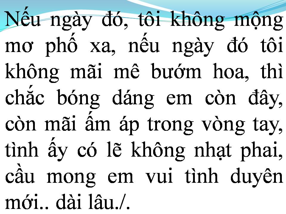 Lời bài hát NẾU NGÀY ĐÓ