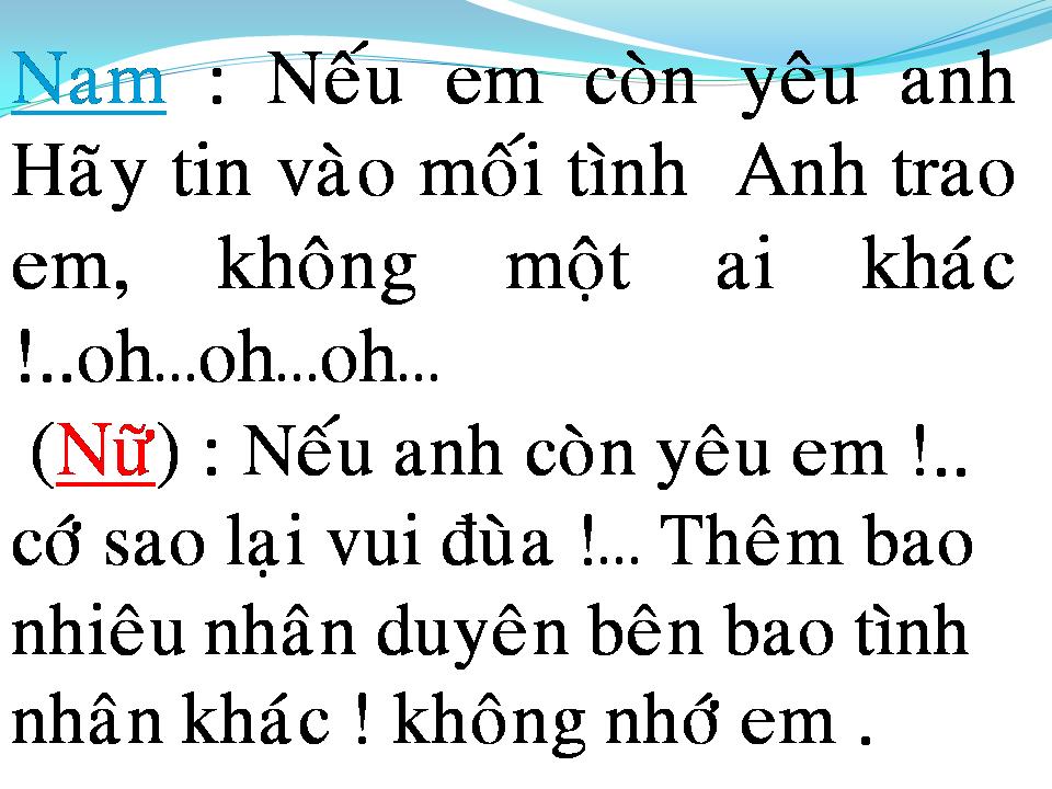 Lời bài hát NẾU TA CÒN YÊU NHAU