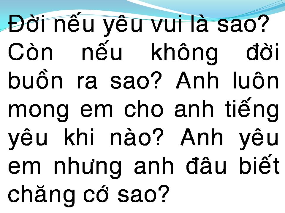 Lời bài hát NẾU YÊU THÌ SAO