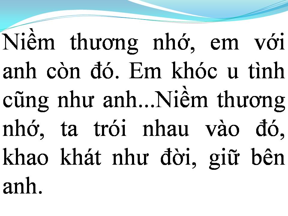 Lời bài hát NIỀM THƯƠNG NHỚ