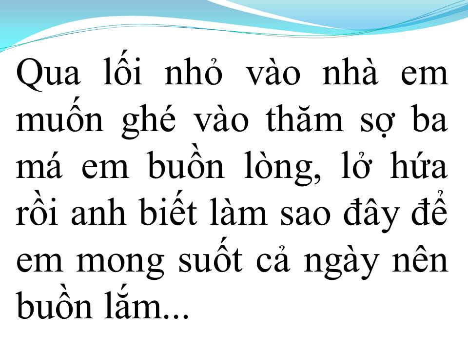 Lời bài hát NÓI VỚI NGƯỜI TÌNH