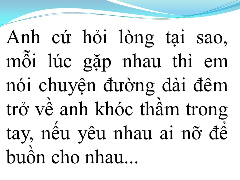 Lời bài hát NÓI VỚI NGƯỜI TÌNH