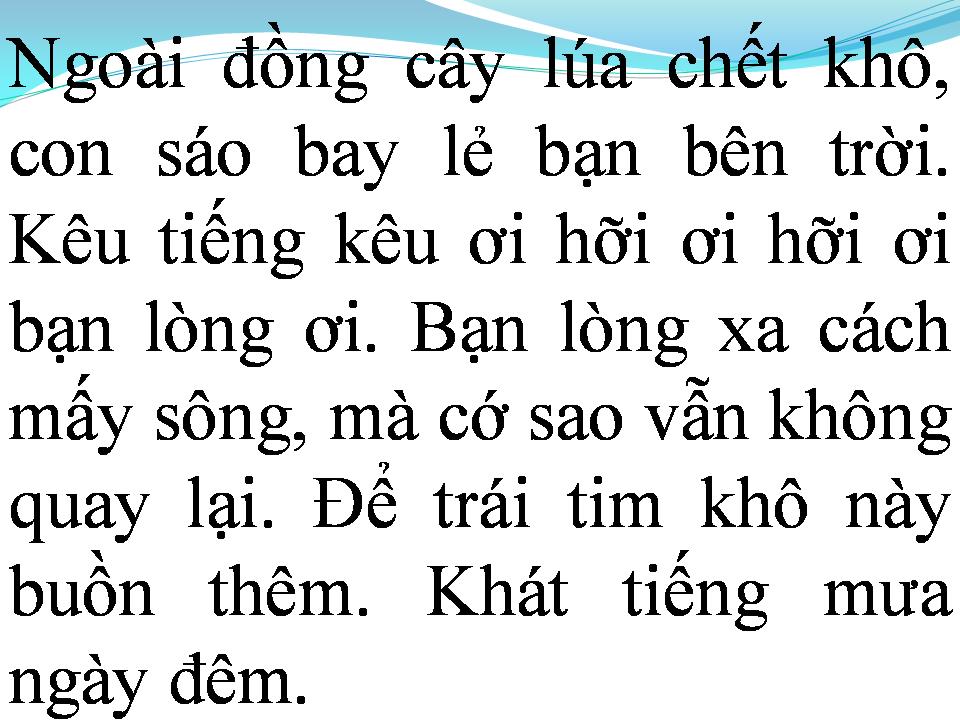 Lời bài hát NỖI BUỒN CHIM SÁO