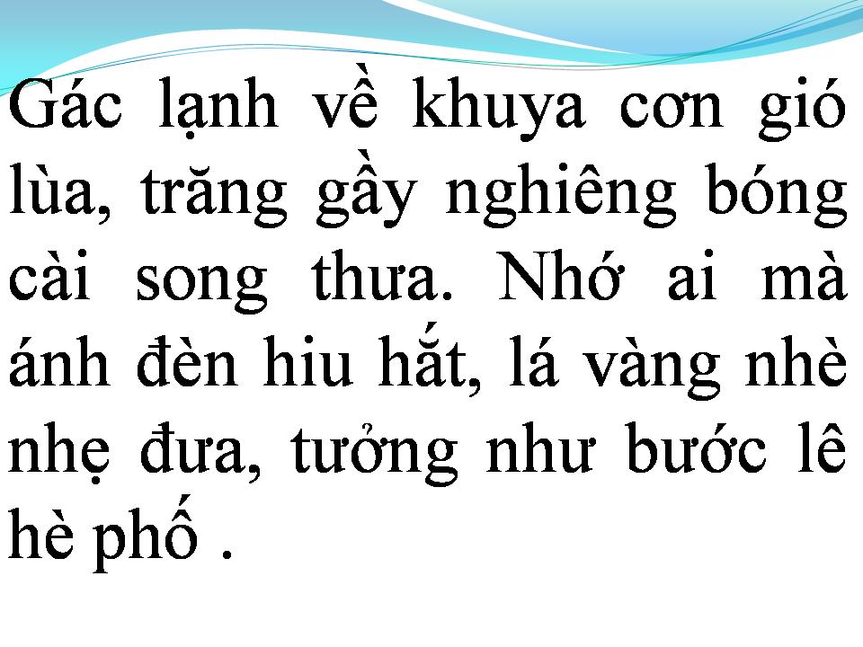 Lời bài hát NỖI BUỒN GÁC TRỌ