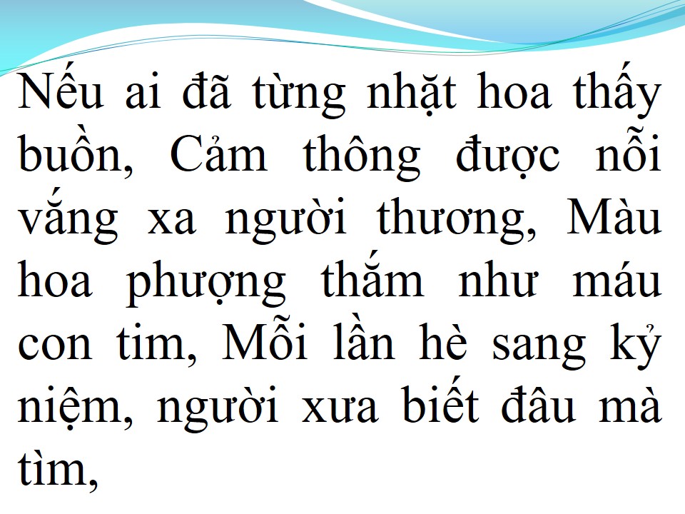 Lời bài hát NỖI BUỒN HOA PHƯỢNG
