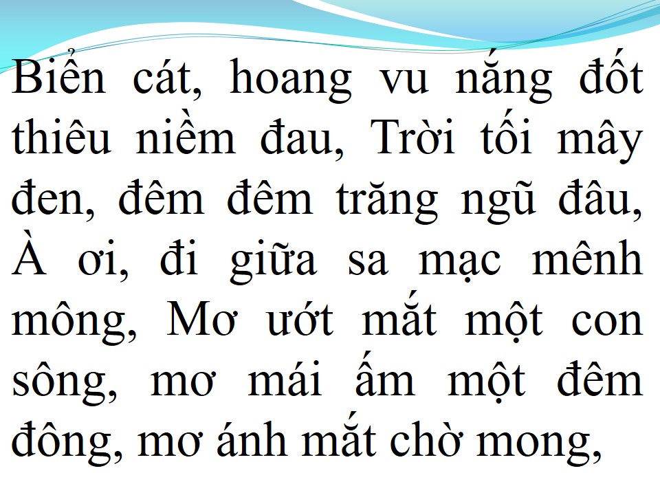 Lời bài hát NỖI BUỒN SA MẠC