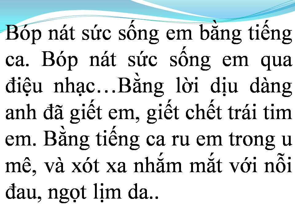 Lời bài hát NỖI ĐAU DỊU DÀNG
