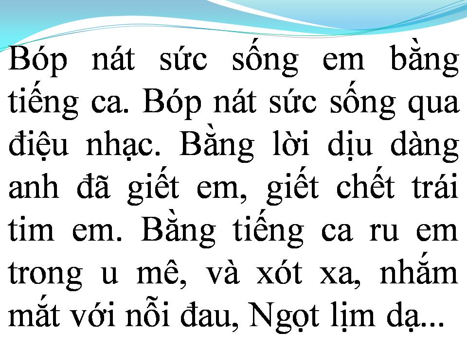 Lời bài hát NỖI ĐAU DỊU DÀNG