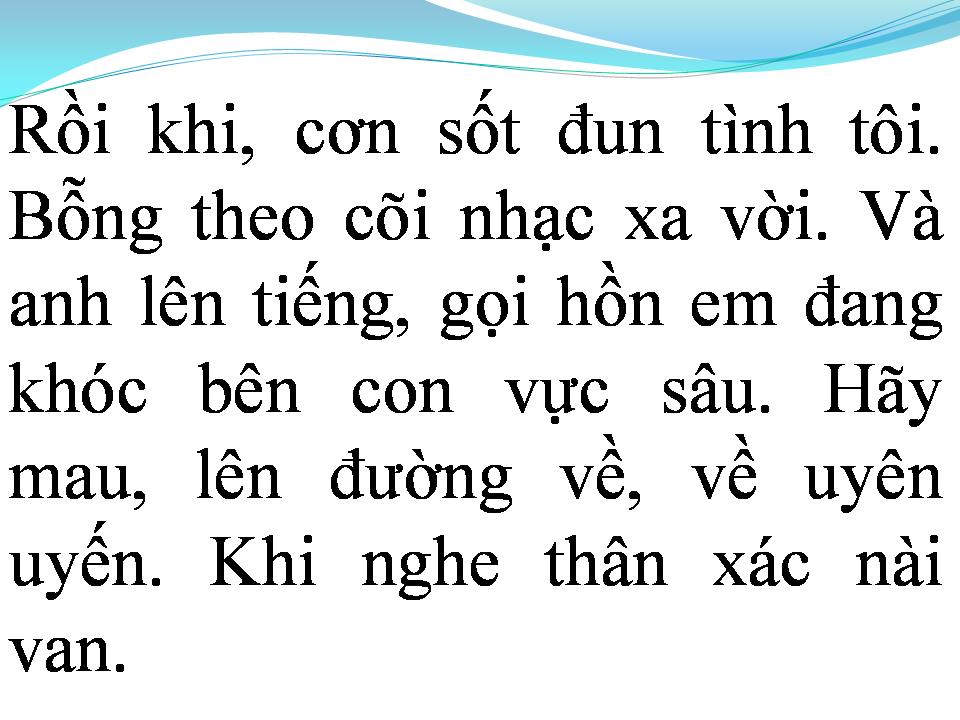 Lời bài hát NỖI ĐAU DỊU DÀNG