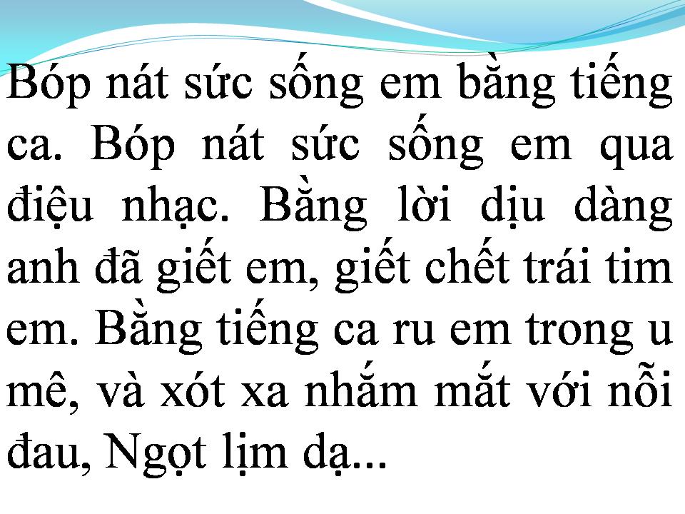 Lời bài hát NỖI ĐAU DỊU DÀNG