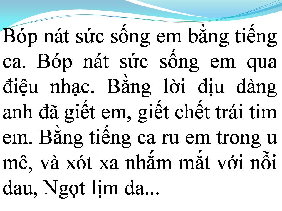Lời bài hát NỖI ĐAU DỊU DÀNG