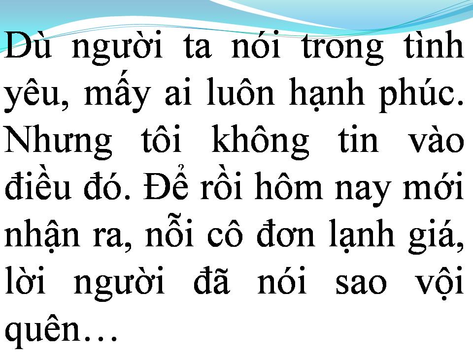 Lời bài hát NỖI ĐAU TÌNH YÊU