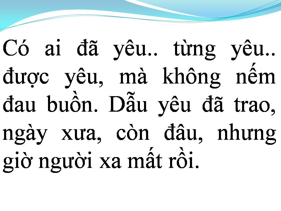 Lời bài hát NỖI ĐAU TÌNH YÊU