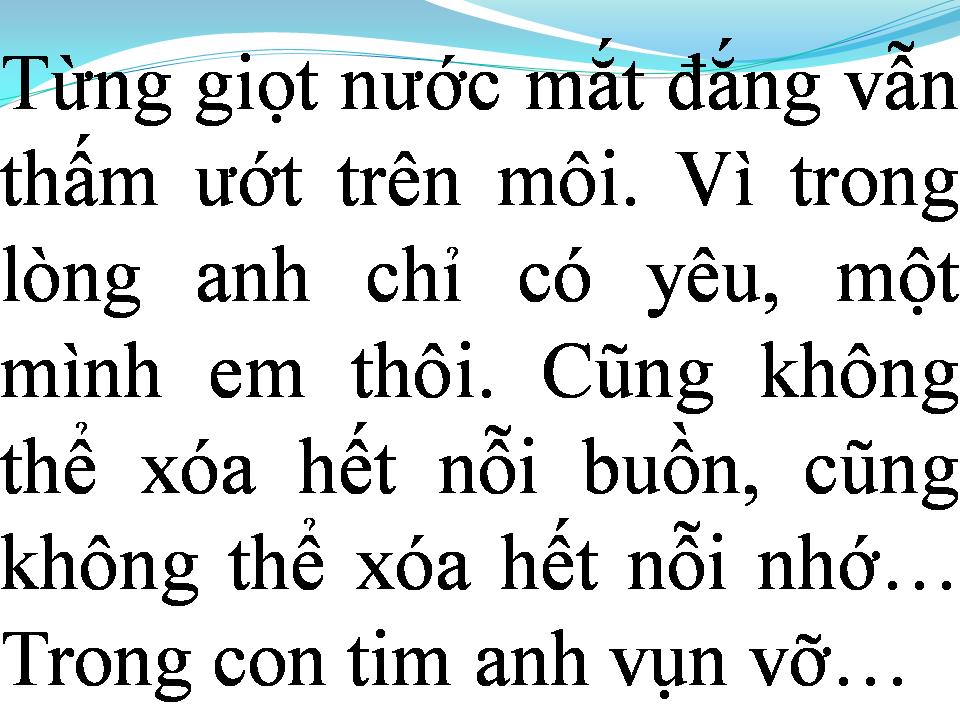 Lời bài hát NỖI ĐAU XÓT XA