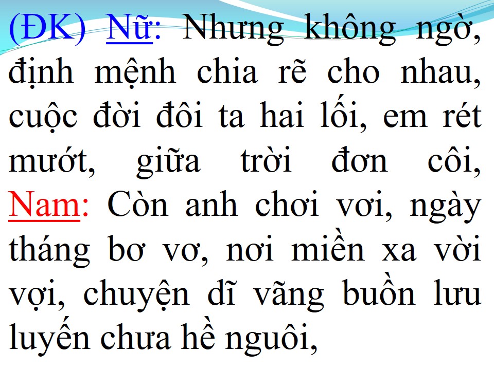 Lời bài hát NỐI LẠI TÌNH XƯA (SONG CA)