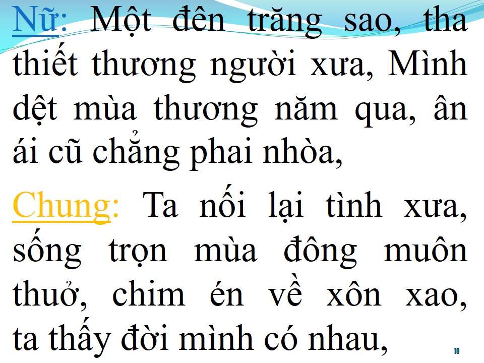 Lời bài hát NỐI LẠI TÌNH XƯA (SONG CA)