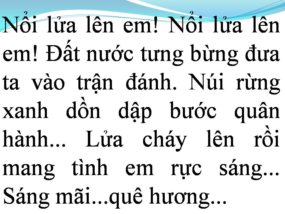 Lời bài hát NỔI LỬA LÊN EM