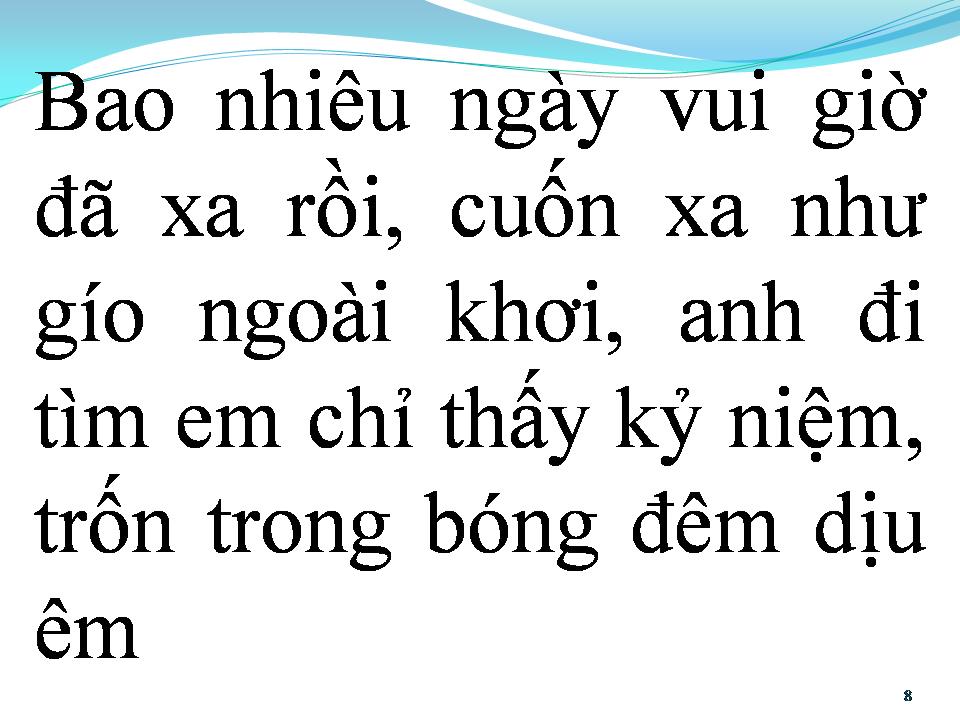 Lời bài hát NỖI NHỚ DỊU ÊM