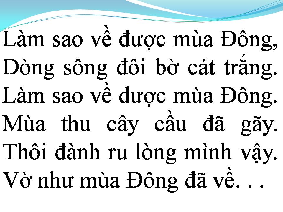 Lời bài hát NỖI NHỚ MÙA ĐÔNG