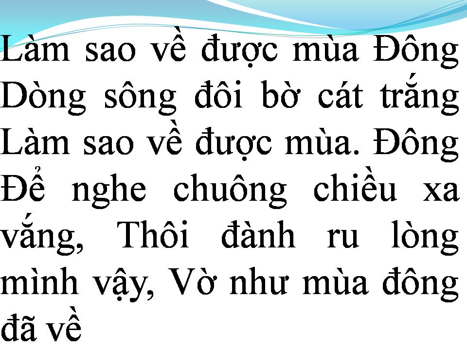 Lời bài hát NỖI NHỚ MÙA ĐÔNG