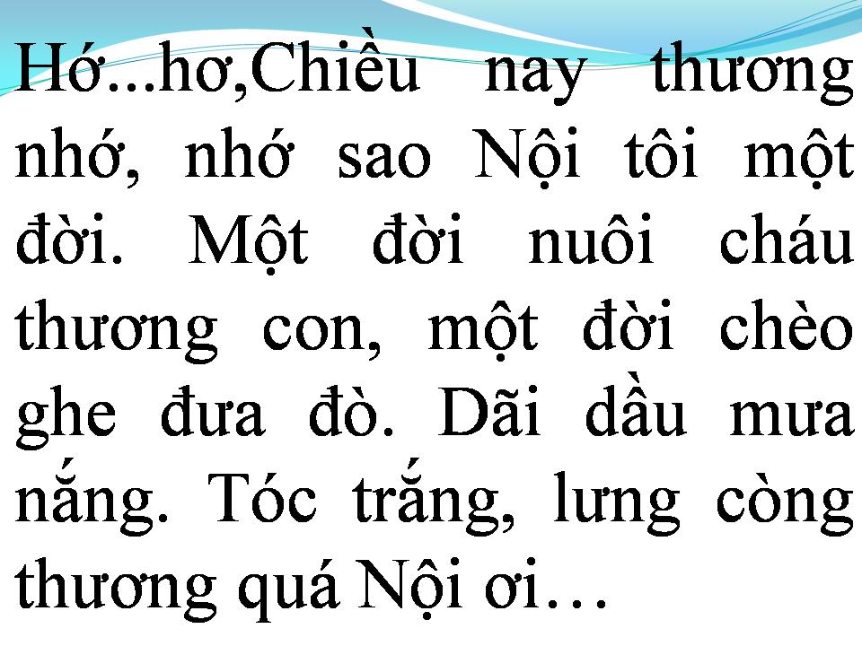 Lời bài hát NỘI TÔI