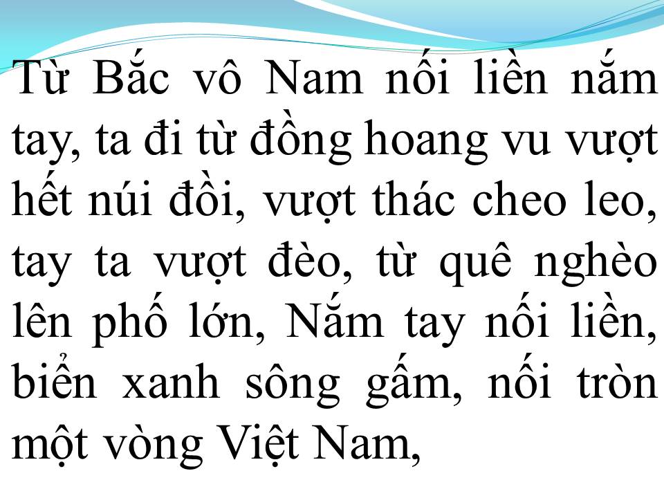 Lời bài hát NỐI VÒNG TAY LỚN
