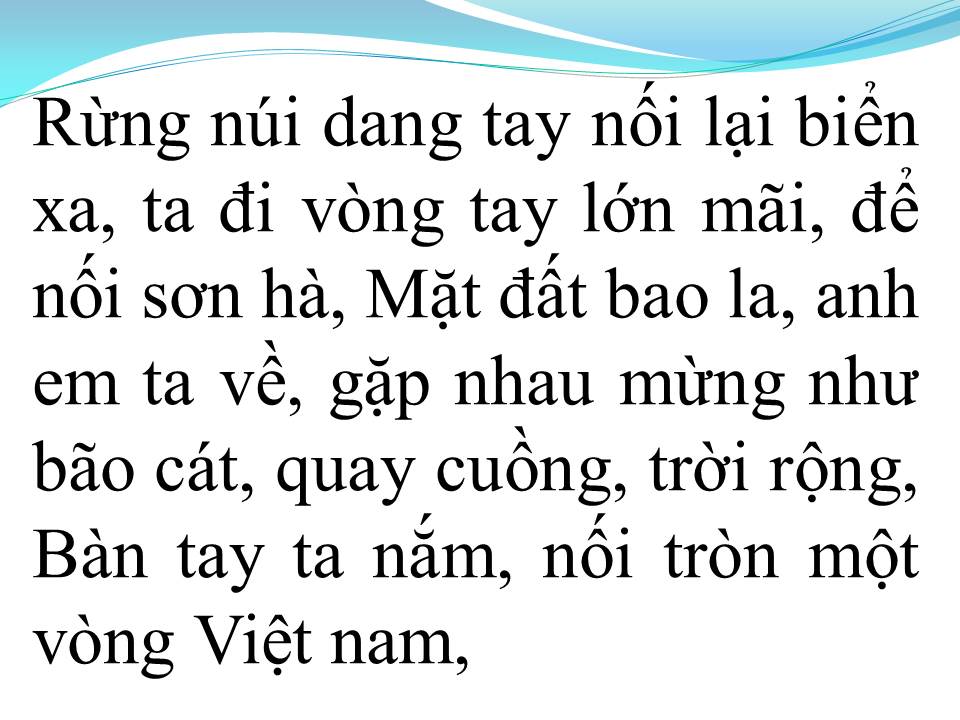 Lời bài hát NỐI VÒNG TAY LỚN