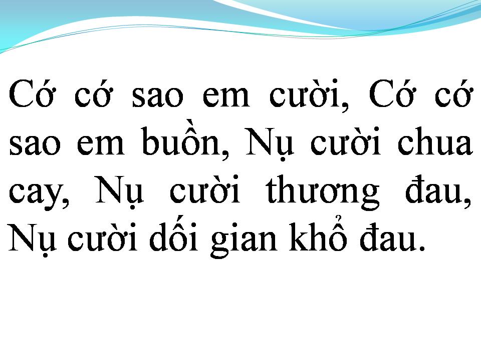 Lời bài hát NỤ CƯỜI CHUA CAY