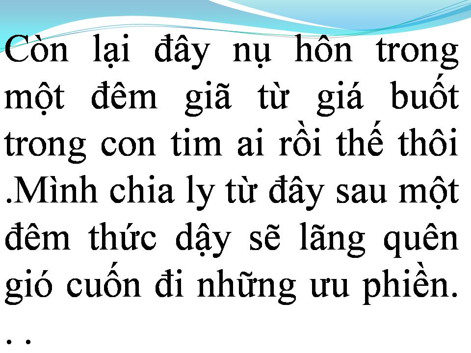 Lời bài hát NỤ HÔN BIỆT LY