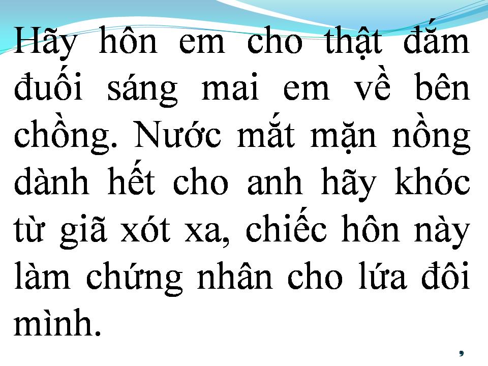Lời bài hát NỤ HÔN VĨNH BIỆT