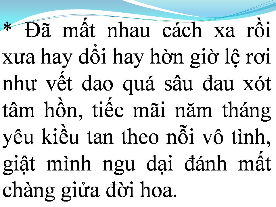 Lời bài hát NUỐI TIẾC