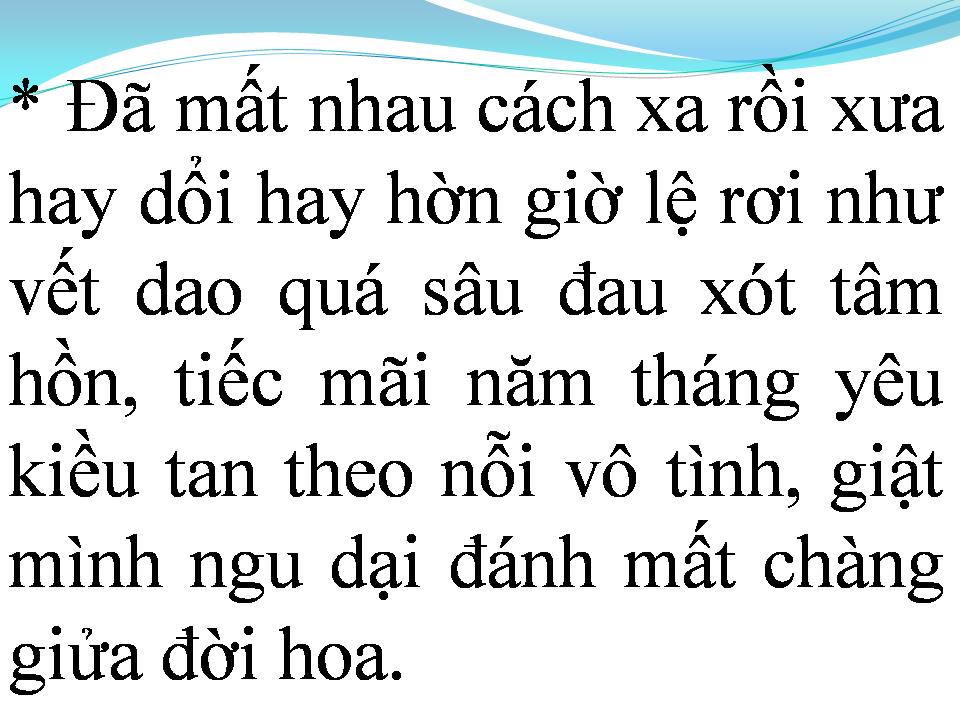 Lời bài hát NUỐI TIẾC