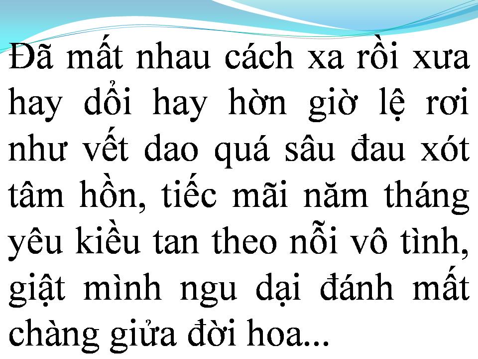 Lời bài hát NUỐI TIẾC