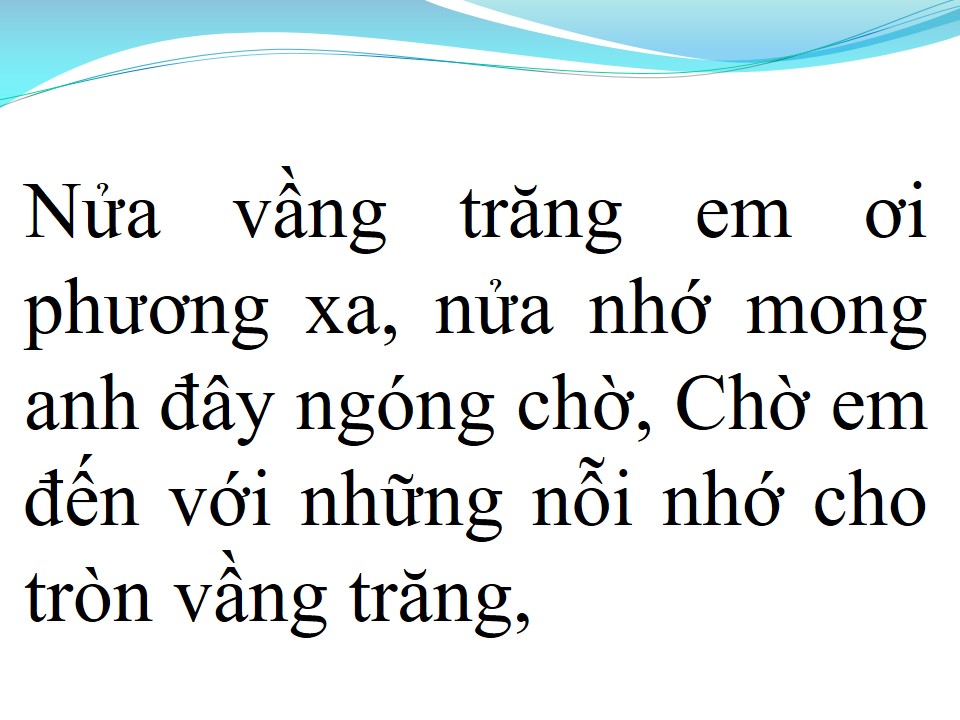 Lời bài hát NỬA VẦNG TRĂNG