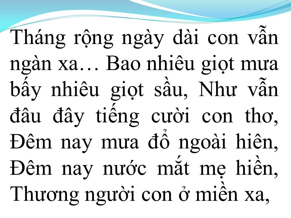 Lời bài hát NƯỚC MẮT MẸ HIỀN