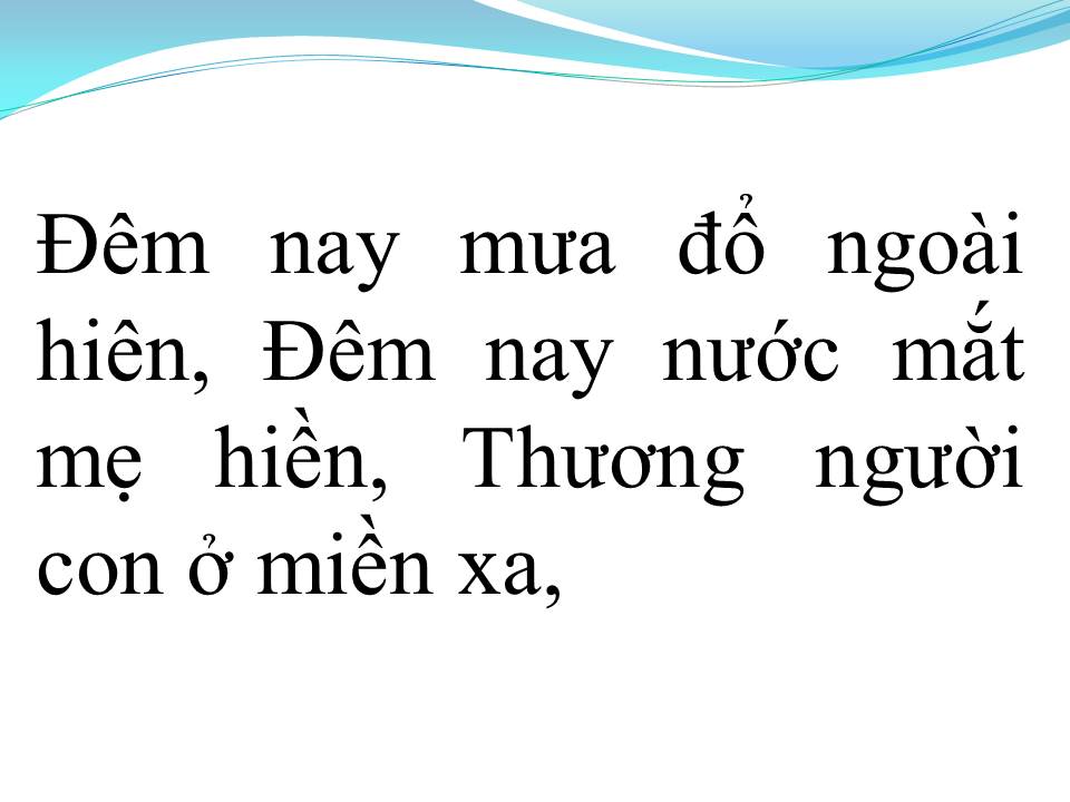 Lời bài hát NƯỚC MẮT MẸ HIỀN