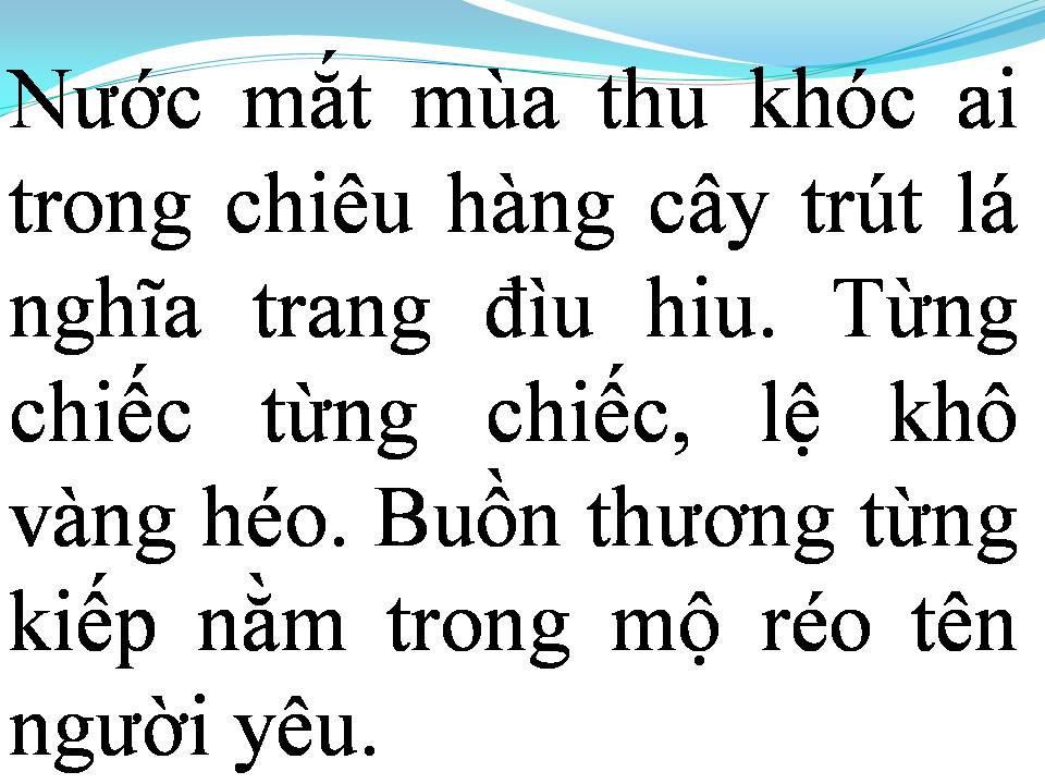 Lời bài hát NƯỚC MẮT MÙA THU